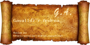 Gavallér Andrea névjegykártya